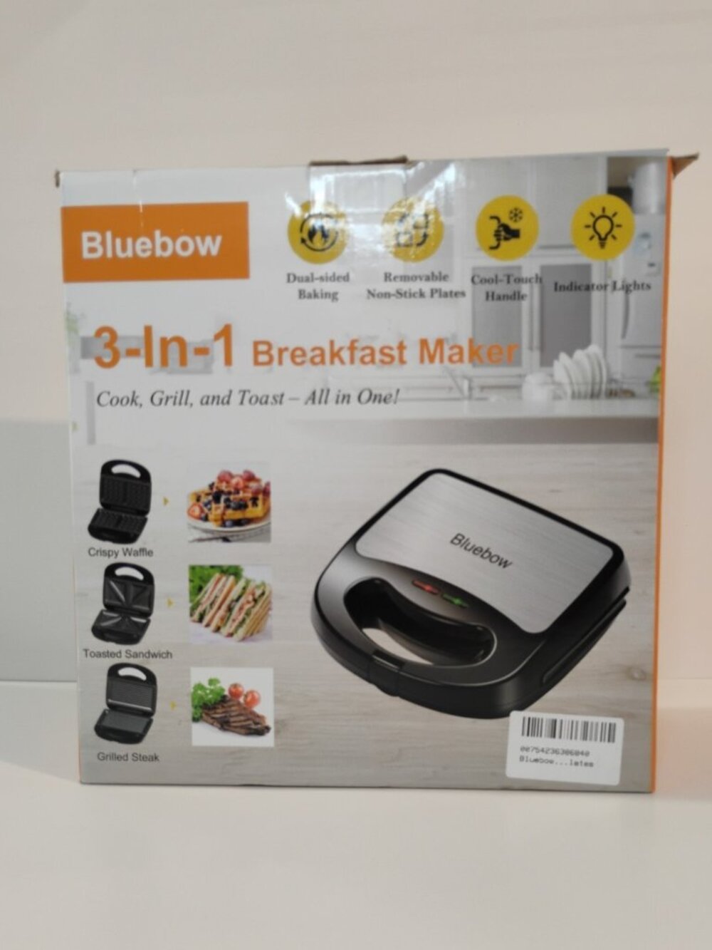 3 in 1 Electric Sandwich Maker Panini Press Grill & Waffle Iron Set W/ Removable